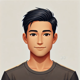 DALL·E 2024-08-26 10.09.03 - A detailed avatar of a 30-year-old Vietnamese male. The young man has a friendly and approachable expression, short black hair, and a neatly groomed a